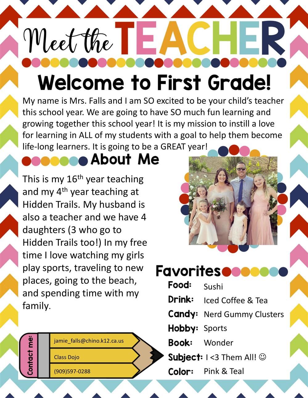 Welcome Back Letter & Supply List
